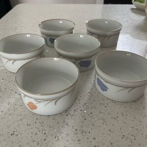 Dansk Elegant Floral Ceramic Bowls Set of 6